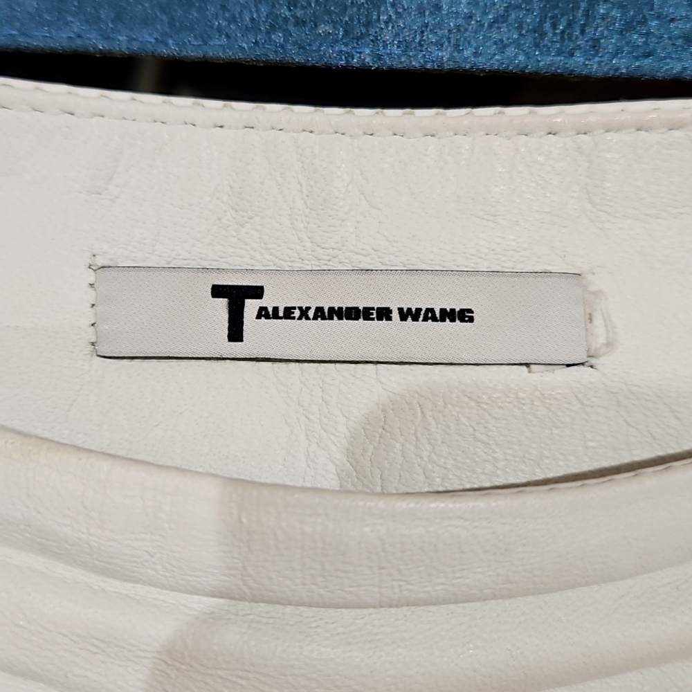 Alexander Wang white leather Mini skirt